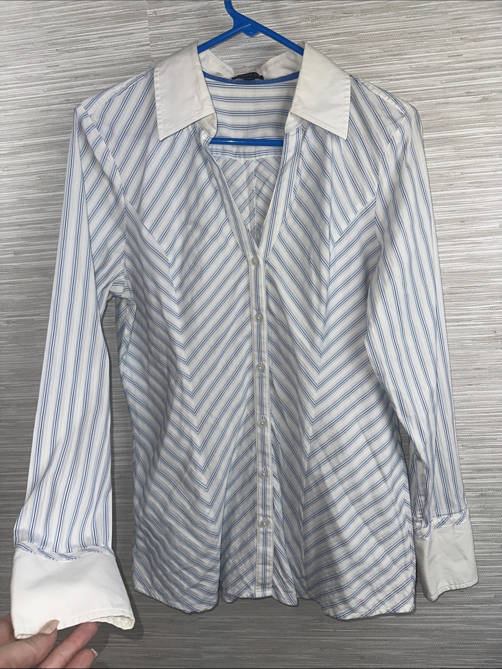 Express Essential Stretch L classic stripe shirt